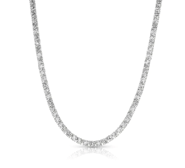 Jen Hansen 4mm Tennis Necklace in Silver 16" - Estilo Boutique