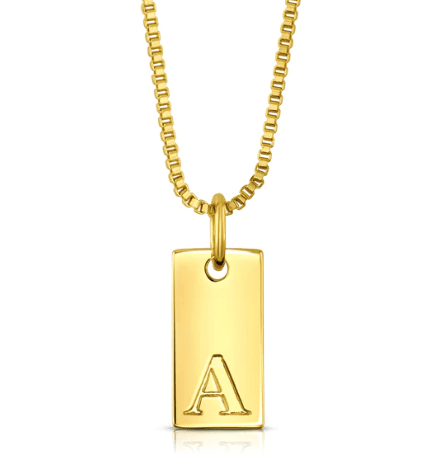 Dog tag sales initial necklace