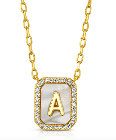 Jen Hansen Pearl Initial Necklace in Gold - Estilo Boutique