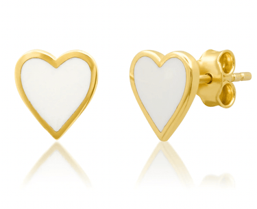 Jen Hansen White Enamel Studs - Estilo Boutique