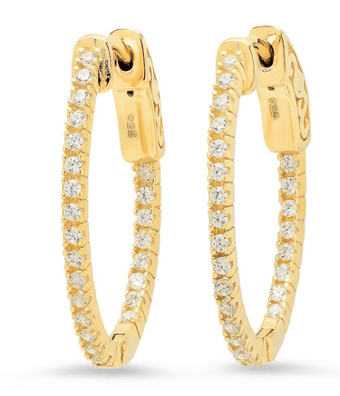Jen Hansen XS Oval Hoops in Gold - Estilo Boutique