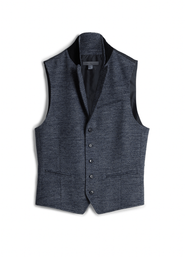 John Varvatos Sim Pit Peak Lapel Vest in Navy - Estilo Boutique
