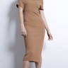 Karina Grimaldi Amber Knit Midi Dress in Camel - Estilo Boutique