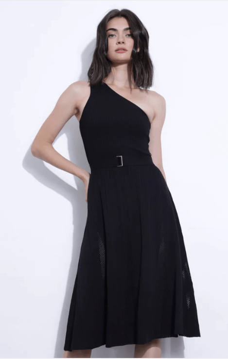 Karina Grimaldi Amelie Midi Dress in Black - Estilo Boutique