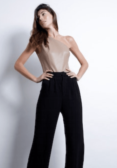 Karina Grimaldi Crisanta Bodysuit in Mocha - Estilo Boutique