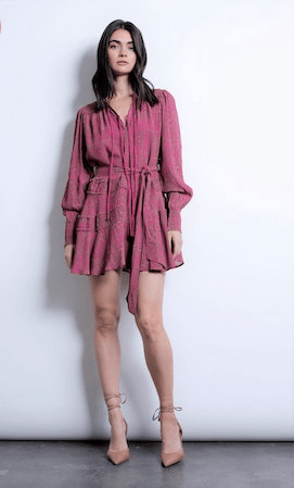 Karina Grimaldi Tira Print Mini Dress in Hot Pink - Estilo Boutique