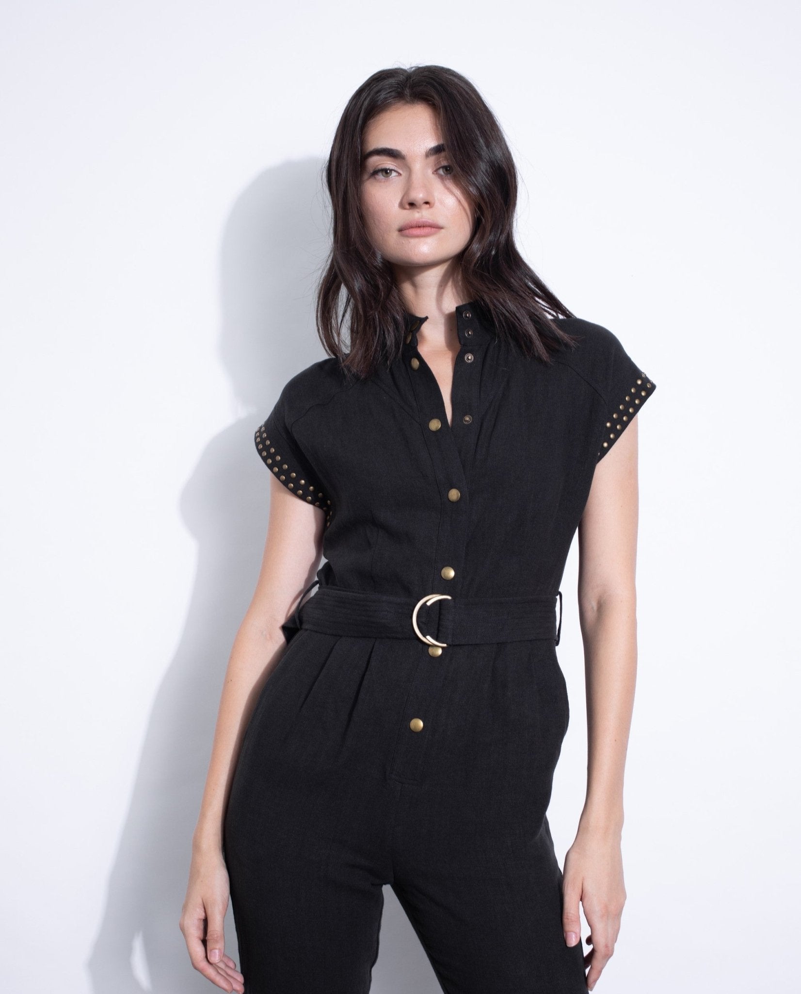 Karina Grimaldi Zeilie Solid Jumpsuit in Black - Estilo Boutique