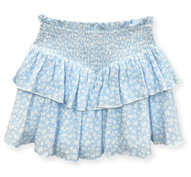 KatieJ Tween Brooke Print Skirt in Blue Ditsy Floral - Estilo Boutique