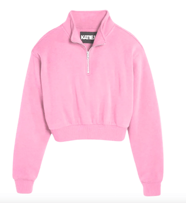 KatieJ Tween Dylan Quarter Zip in Cotton Candy - Estilo Boutique
