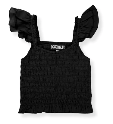 KatieJ Tween Joanna Top in Black - Estilo Boutique