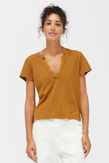 Lacausa Relaxed Baby V Tee in Bourbon - Estilo Boutique