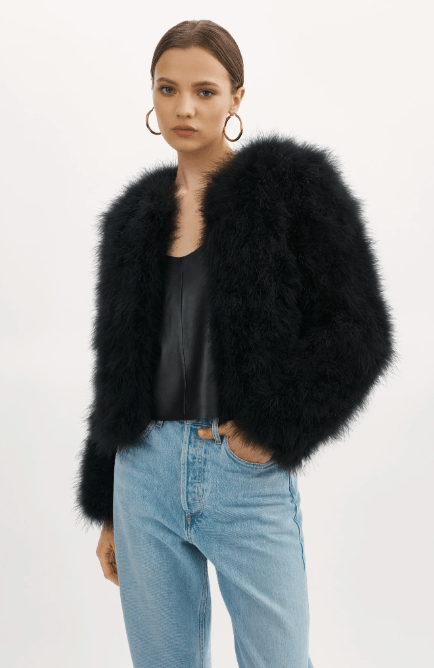 Lamarque Deora Feather Jacket in Black - Estilo Boutique