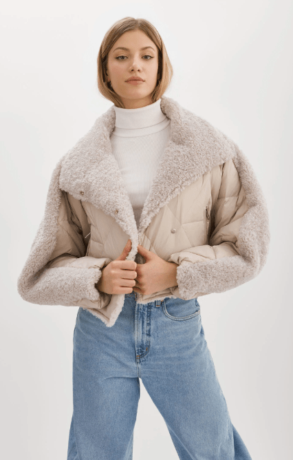Lamarque Sharon Puffer Jacket in Light grey - Estilo Boutique