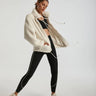 Lanston Oversized Sherpa Jacket in Cream - Estilo Boutique