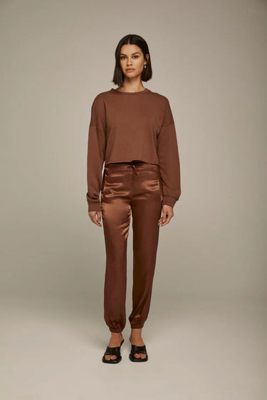 Lanston Satin Joggers in Copper - Estilo Boutique