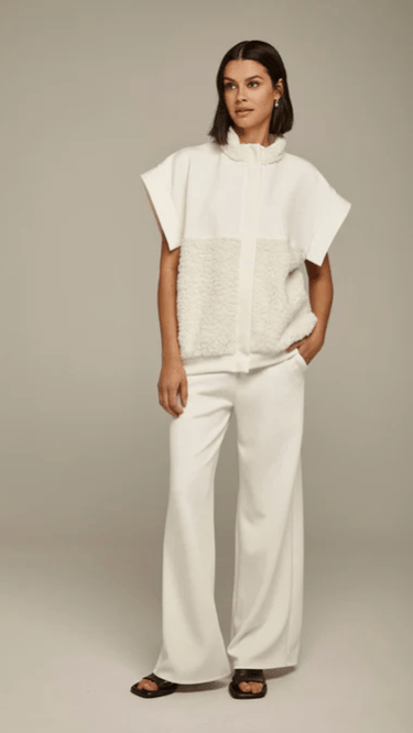 Lanston Sherpa Kenzie Vest in Cream - Estilo Boutique