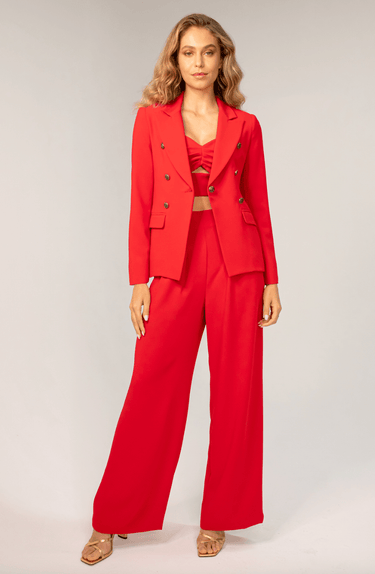 Lavender Brown Kara Jacket in Bright Red - Estilo Boutique
