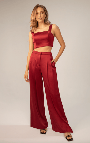 Lavender Brown Natalia Top in Burgundy - Estilo Boutique
