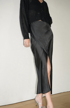 LNA Bevan Silky Skirt in Black - Estilo Boutique