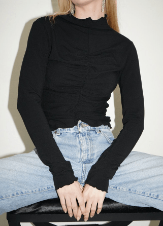 LNA V Ribbed Long Sleeve in Black – LNA Clothing