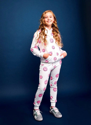 Lola and the Boys Women's Emoji Joggers in Pink - Estilo Boutique