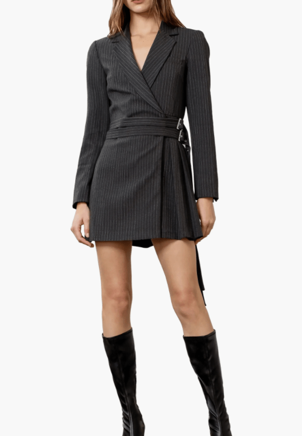 MOON RIVER Pinstripe Long Sleeve Blazer Minidress in Navy at Nordstrom, Size Small MOON RIVER Pinstripe Long Sleeve Blazer Minidress in Navy at Nordstrom, Size Small