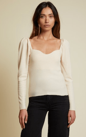 Nation Ashlyn Sweetheart Top in White Chocolate - Estilo Boutique