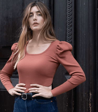 Nation Michelle Long Sleeve In Red Clay - Estilo Boutique