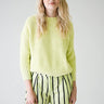 Never A Wallflower Chunky Crew Neck Sweater in Lime - Estilo Boutique