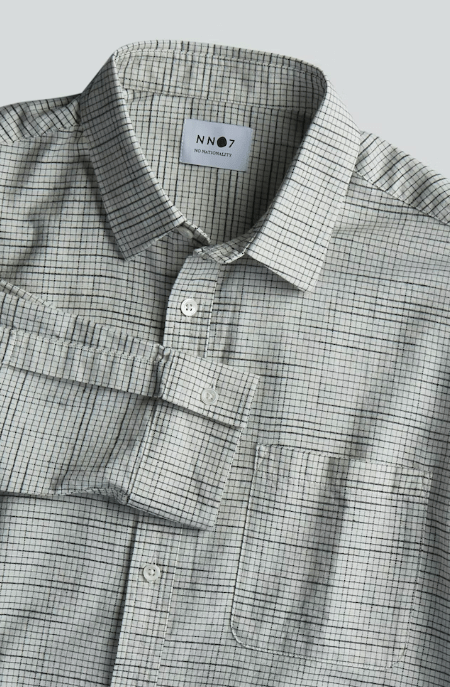 NN07 Deon Shirt in White Check - Estilo Boutique
