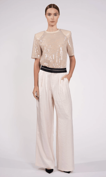 Nonchalant Gracie Sequin Top in Blush Sequin - Estilo Boutique