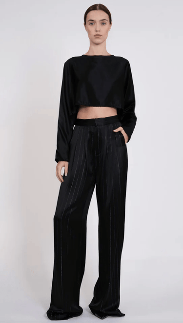 Nonchalant Hester Pant in Black Silver Stripes - Estilo Boutique