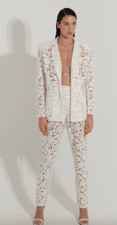 Nonchalant Pixie Lace Pant in White - Estilo Boutique