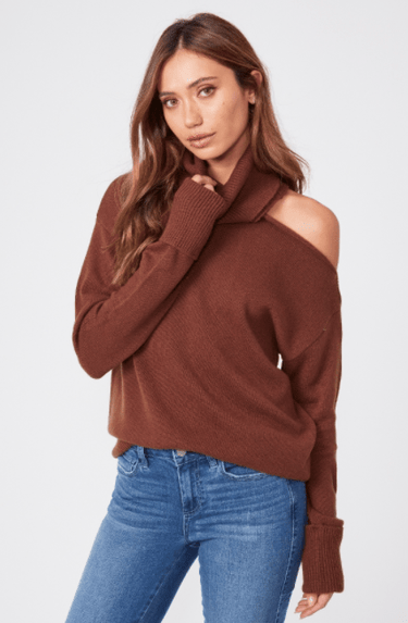 Paige Raundi Sweater in Dark Brown - Estilo Boutique