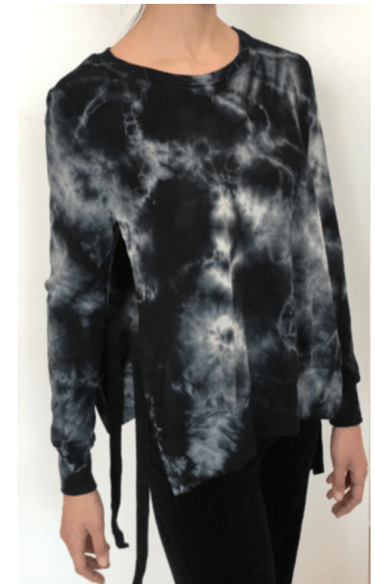 Pam & Gela Tea Stain Tie Dye Side Slit Sweatshirt - Estilo Boutique