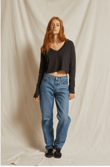 Perfect White Tee Penny Long Sleeve in Vintage Black - Estilo Boutique
