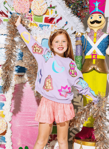 Queen of Sparkles Lavender Cookie Cutter Sweatshirt - Estilo Boutique