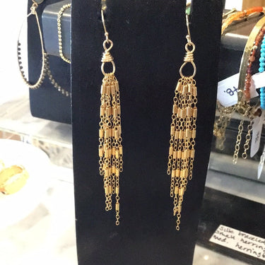 Ruby and violet gold chain earrings - Estilo Boutique