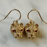 Ruby & Violet Pave Jaguar Earrings in Ruby Garnet Eyes - Estilo Boutique