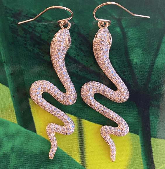 Ruby & Violet Pave Snake Earrings - Estilo Boutique