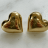 Ruby & Violet Puffy Heart Studs in Gold - Estilo Boutique