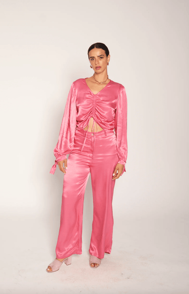 Selva Negra Migo Pant in Fuschia Satin - Estilo Boutique