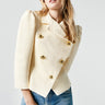 Smythe DB Box Pleat Jacket in Crema Tweed - Estilo Boutique