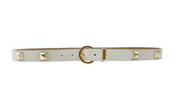 Streets Ahead Kya Gold Pyramid Belt in White - Estilo Boutique