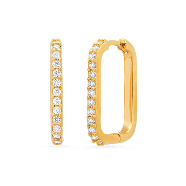 Tai Jewelry Pave Rectangular Huggies - Estilo Boutique