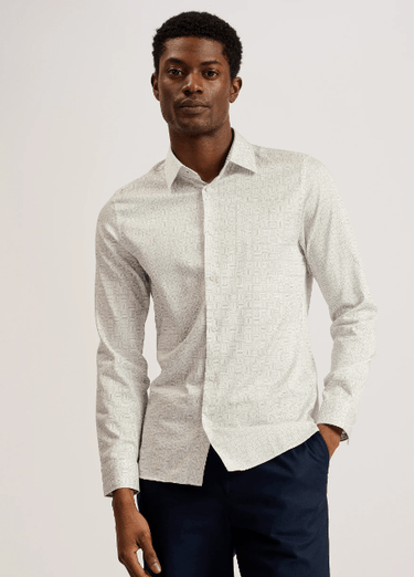 Ted Baker Endover Shirt in Line Geo Print - Estilo Boutique