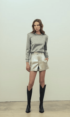 The Femm Sarah Sweatshirt in Silver - Estilo Boutique