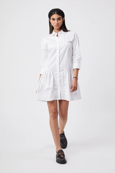 The Shirt The Drop Waist Shirt Dress in White - Estilo Boutique