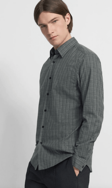 Theory Irving Flannel in Olive Multi - Estilo Boutique