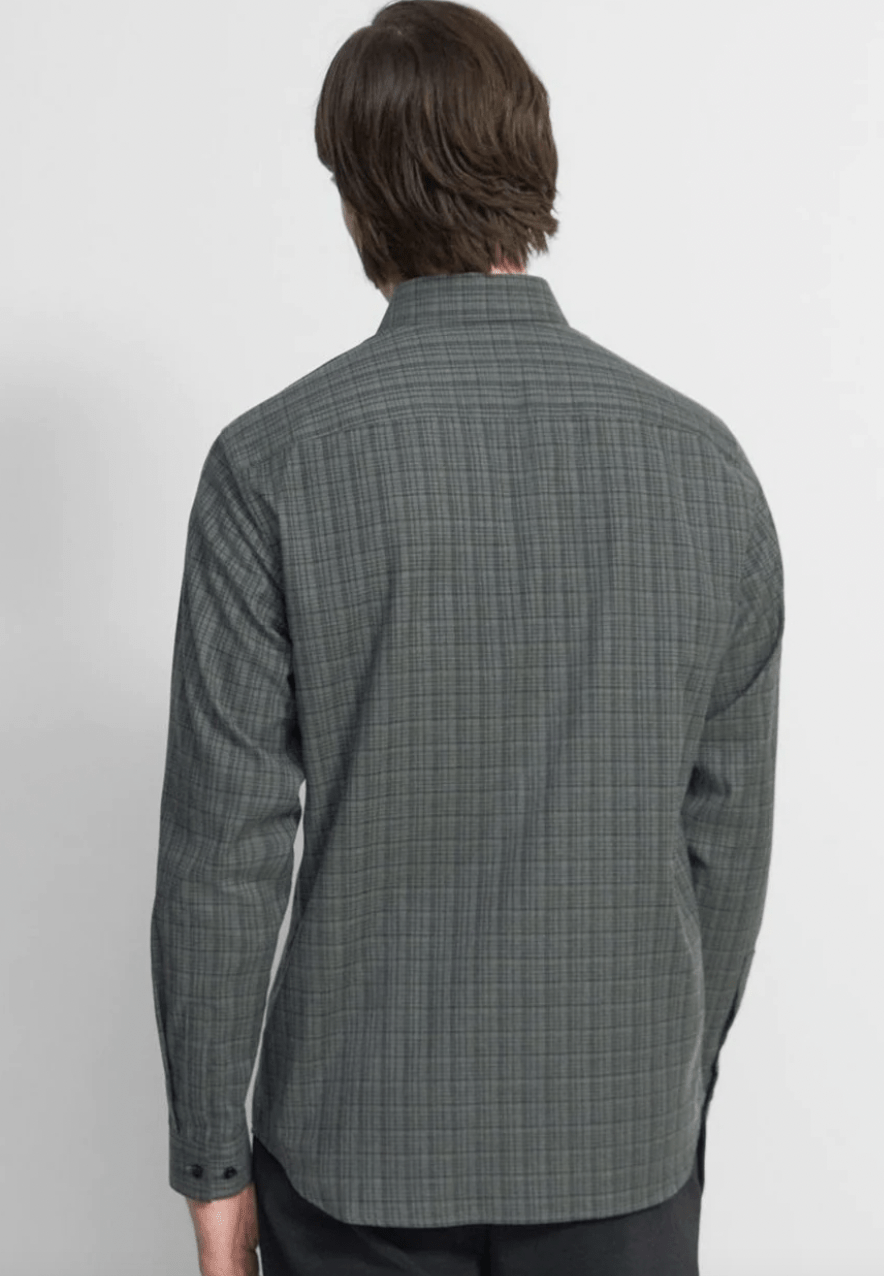 Theory Irving Flannel in Olive Multi - Estilo Boutique